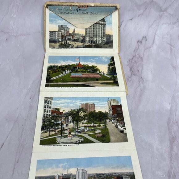 1916 Detroit Michigan Souvenir Folder Palmer Fountain City Hall TH2-MI1 - Picture 2 of 4